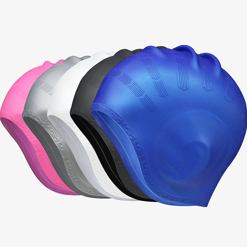 Swim Hat Silicone - 【F】Adults High Elastic Swimming Caps Men