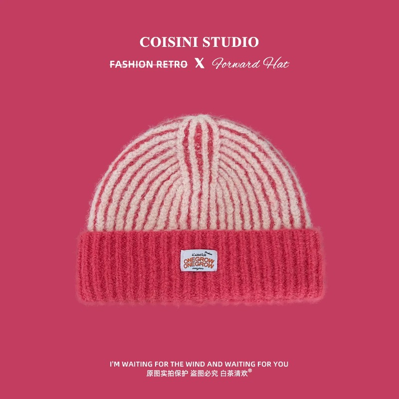 Women Striped Fuzzy Knit Beani - đánh giá và giá Beanie Cuffed Knit